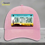 Sun City Grand Arizona Novelty License Plate Hat Unconstructed Cotton / Pink