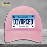 Divorced Connecticut Novelty License Plate Hat Unconstructed Cotton / Pink