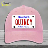 Quincy Massachusetts Novelty License Plate Hat Unconstructed Cotton / Pink