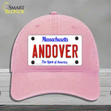 Andover Massachusetts Novelty License Plate Hat Unconstructed Cotton / Pink