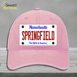 Springfield Massachusetts Novelty License Plate Hat Unconstructed Cotton / Pink