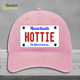 Hottie Massachusetts Novelty License Plate Hat Unconstructed Cotton / Pink