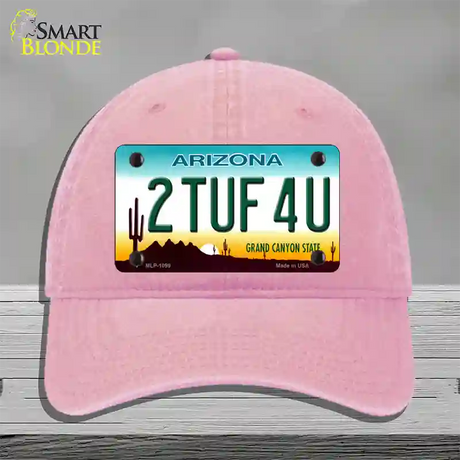 2 Tuf 4 U Arizona Novelty License Plate Hat Unconstructed Cotton / Pink