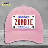 Zombie Massachusetts Novelty License Plate Hat Unconstructed Cotton / Pink