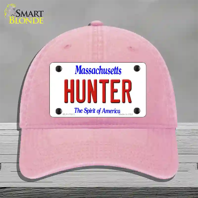 Hunter Massachusetts Novelty License Plate Hat Unconstructed Cotton / Pink