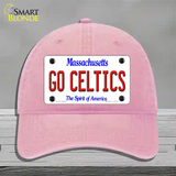 Go Celtics Massachusetts Novelty License Plate Hat Unconstructed Cotton / Pink