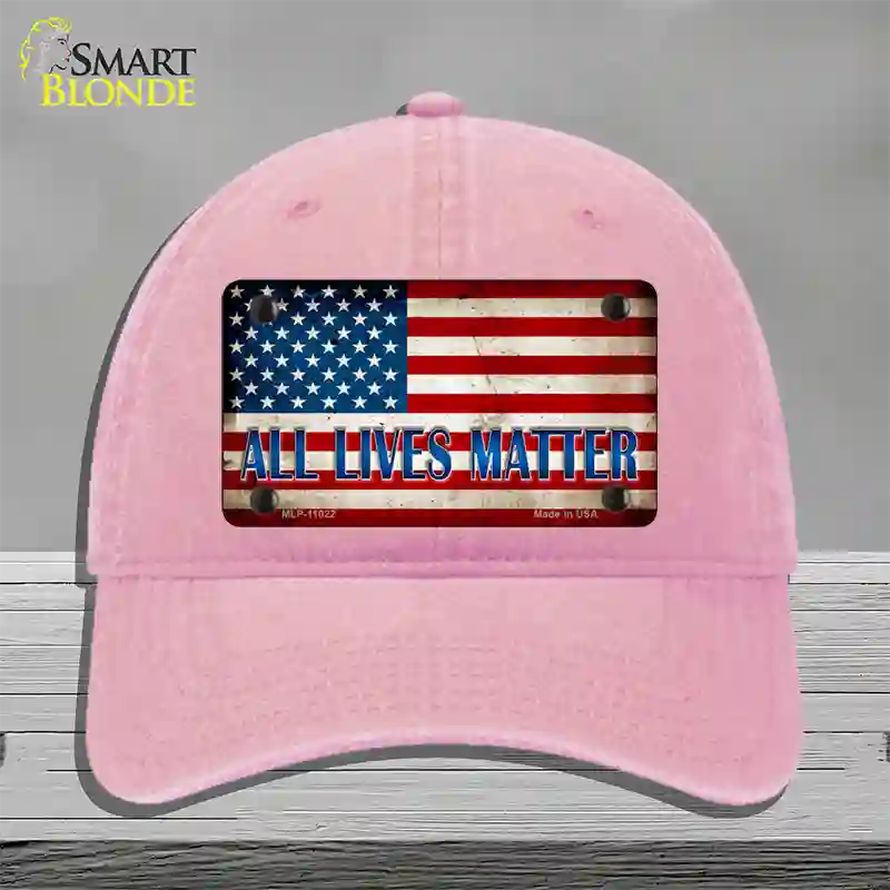 All Lives Matter Novelty License Plate Hat Unconstructed Cotton / Pink