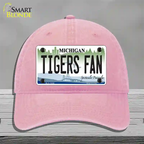 Tigers Fans Michigan Novelty License Plate Hat Unconstructed Cotton / Pink