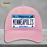 Minneapolis Minnesota State Novelty License Plate Hat Unconstructed Cotton / Pink