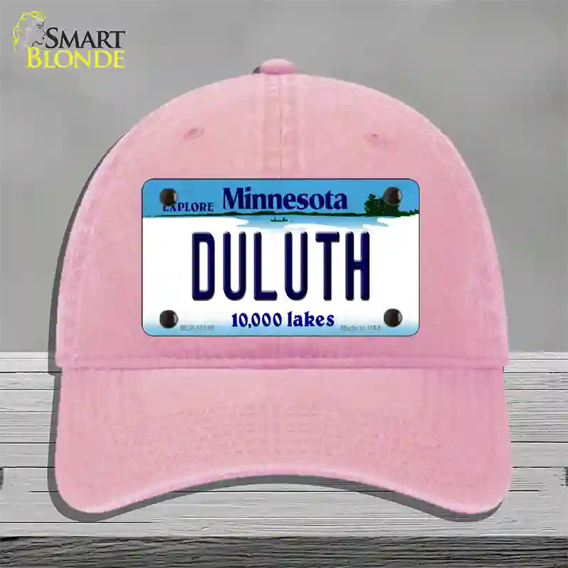 Duluth Minnesota State Novelty License Plate Hat Unconstructed Cotton / Pink