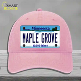 Maple Grove Minnesota State Novelty License Plate Hat Unconstructed Cotton / Pink