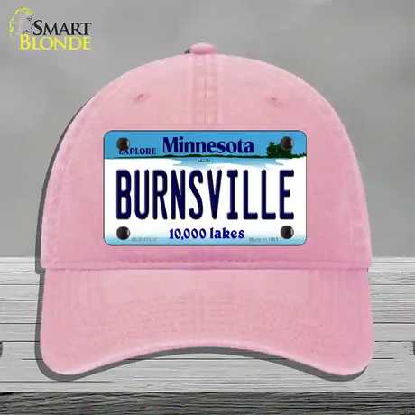 Burnsville Minnesota State Novelty License Plate Hat Unconstructed Cotton / Pink