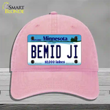 Bemid Ji Minnesota State Novelty License Plate Hat Unconstructed Cotton / Pink