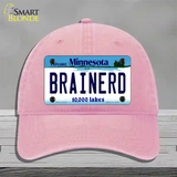 Brainerd Minnesota State Novelty License Plate Hat Unconstructed Cotton / Pink