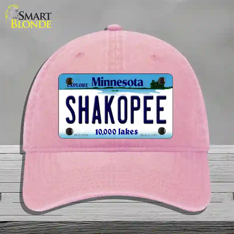 Shakopee Minnesota State Novelty License Plate Hat Unconstructed Cotton / Pink