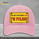 Im Polish Yellow Novelty License Plate Hat Unconstructed Cotton / Pink