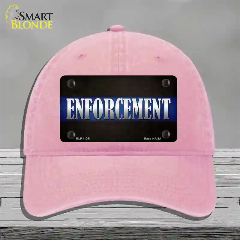 Enforcement Novelty License Plate Hat Unconstructed Cotton / Pink