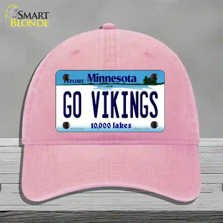 Go Vikings Minnesota Novelty License Plate Hat Unconstructed Cotton / Pink