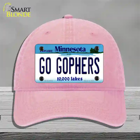 Go Gophers Minnesota State Novelty License Plate Hat Unconstructed Cotton / Pink