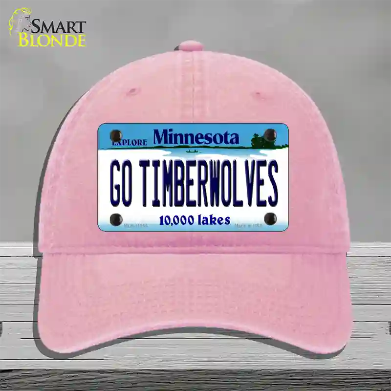 Go Timberwolves Minnesota State Novelty License Plate Hat Unconstructed Cotton / Pink