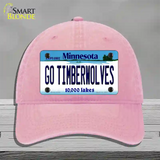 Go Timberwolves Minnesota State Novelty License Plate Hat Unconstructed Cotton / Pink