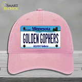 Golden Gophers Minnesota State Novelty License Plate Hat Unconstructed Cotton / Pink