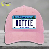 Hottie Minnesota State Novelty License Plate Hat Unconstructed Cotton / Pink