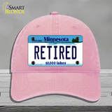 Retired Minnesota State Novelty License Plate Hat Unconstructed Cotton / Pink