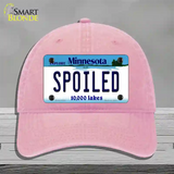 Spoiled Minnesota State Novelty License Plate Hat Unconstructed Cotton / Pink