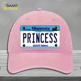 Princess Minnesota State Novelty License Plate Hat Unconstructed Cotton / Pink