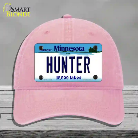 Hunter Minnesota State Novelty License Plate Hat Unconstructed Cotton / Pink