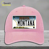 Montana State Novelty License Plate Hat Unconstructed Cotton / Pink