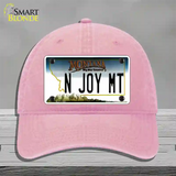 N Joy MT Montana State Novelty License Plate Hat Unconstructed Cotton / Pink