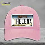 Helena Montana State Novelty License Plate Hat Unconstructed Cotton / Pink