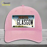 Glasgow Montana State Novelty License Plate Hat Unconstructed Cotton / Pink