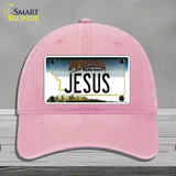 Jesus Montana State Novelty License Plate Hat Unconstructed Cotton / Pink