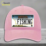 Fishing Montana State Novelty License Plate Hat Unconstructed Cotton / Pink