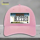 Blessed Montana State Novelty License Plate Hat Unconstructed Cotton / Pink