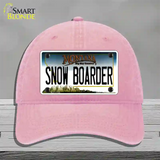 Snow Boarder Montana State Novelty License Plate Hat Unconstructed Cotton / Pink