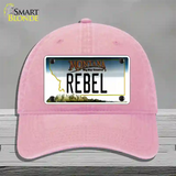 Rebel Montana State Novelty License Plate Hat Unconstructed Cotton / Pink