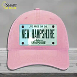 New Hampshire State Novelty License Plate Hat Unconstructed Cotton / Pink