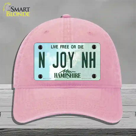 N Joy NH New Hampshire State Novelty License Plate Hat Unconstructed Cotton / Pink