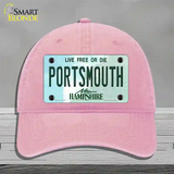 Portsmouth New Hampshire State Novelty License Plate Hat Unconstructed Cotton / Pink