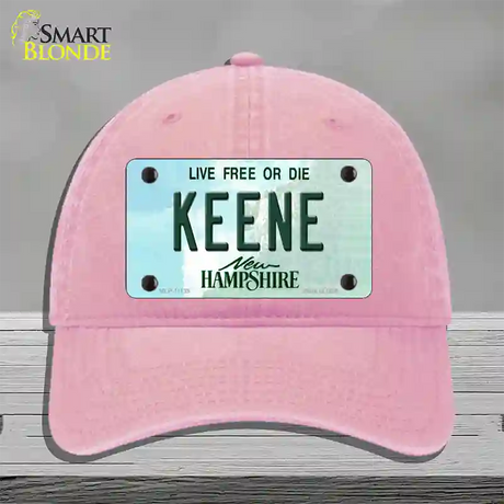 Keene New Hampshire State Novelty License Plate Hat Unconstructed Cotton / Pink