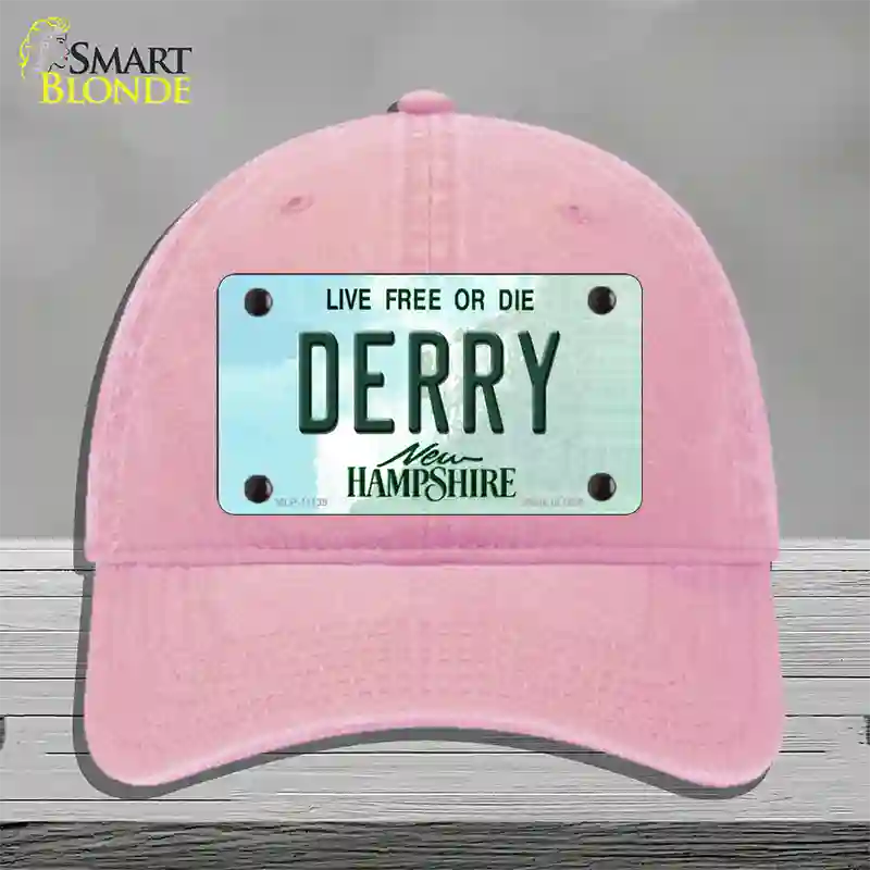 Derry New Hampshire State Novelty License Plate Hat Unconstructed Cotton / Pink