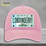 Londonderry New Hampshire State Novelty License Plate Hat Unconstructed Cotton / Pink