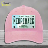 Merrimack New Hampshire State Novelty License Plate Hat Unconstructed Cotton / Pink