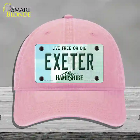 Exeter New Hampshire State Novelty License Plate Hat Unconstructed Cotton / Pink