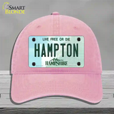 Hampton New Hampshire State Novelty License Plate Hat Unconstructed Cotton / Pink