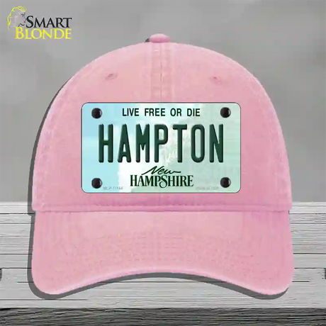 Hampton New Hampshire State Novelty License Plate Hat Unconstructed Cotton / Pink